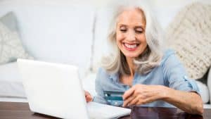 Senior Woman Shopping Online
